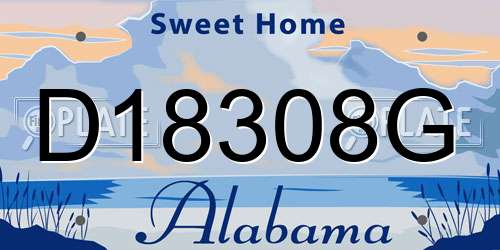 D18308G Alabama License Plate