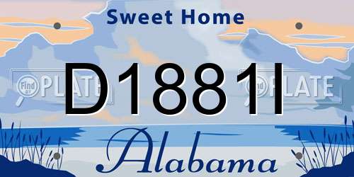 D1881I Alabama License Plate