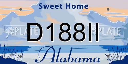 D188II Alabama License Plate