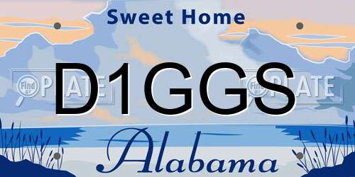 D1GGS Alabama License Plate
