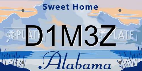 D1M3Z Alabama License Plate