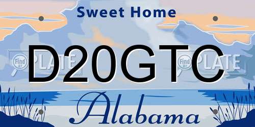 D20GTC Alabama License Plate