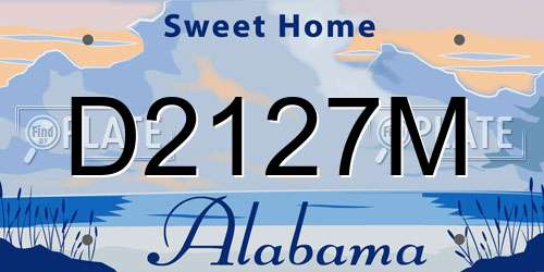 D2127M Alabama License Plate