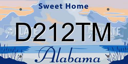 D212TM Alabama License Plate