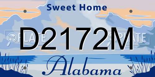 D2172M Alabama License Plate