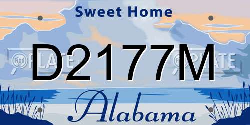 D2177M Alabama License Plate