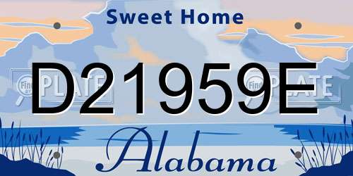 D21959E Alabama License Plate