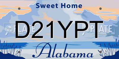 D21YPT Alabama License Plate