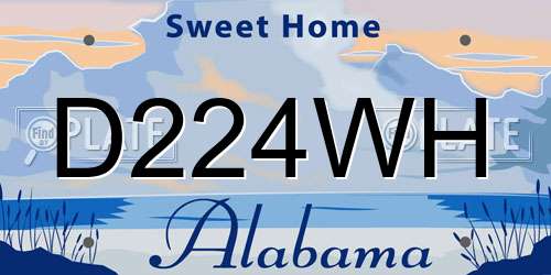 D224WH Alabama License Plate
