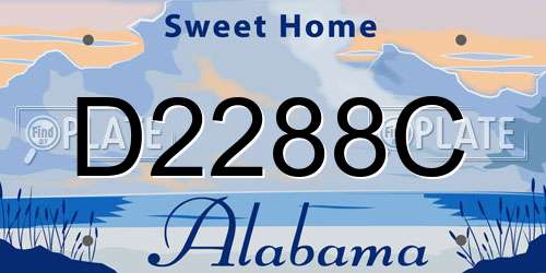D2288C Alabama License Plate