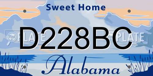 D228BC Alabama License Plate
