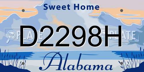 D2298H Alabama License Plate