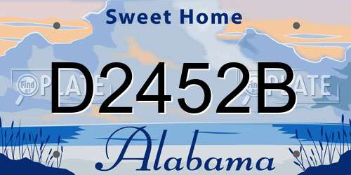 D2452B Alabama License Plate