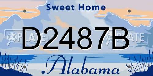 D2487B Alabama License Plate