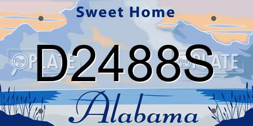 D2488S Alabama License Plate