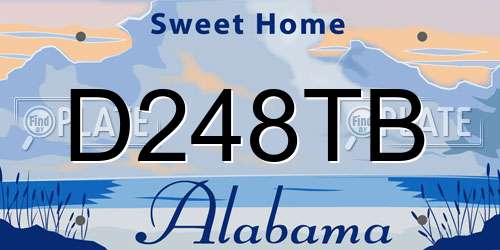 D248TB Alabama License Plate