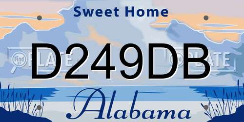 D249DB Alabama License Plate