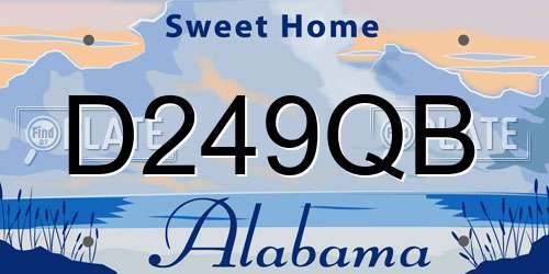 D249QB Alabama License Plate