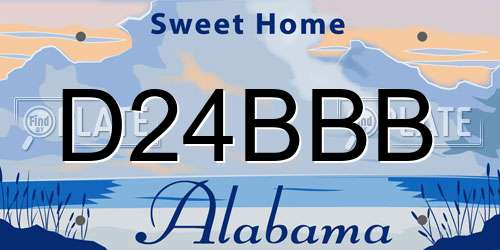 D24BBB Alabama License Plate