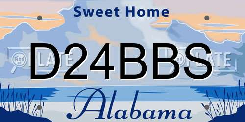 D24BBS Alabama License Plate