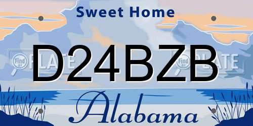 D24BZB Alabama License Plate