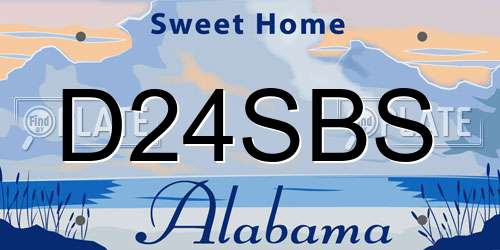 D24SBS Alabama License Plate