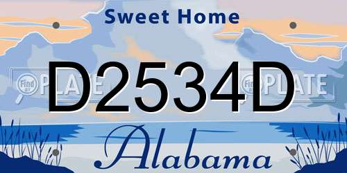 D2534D Alabama License Plate