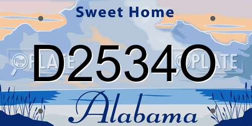 D2534O Alabama License Plate
