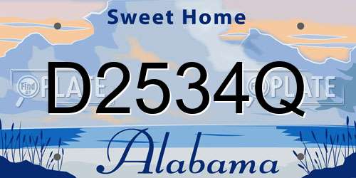 D2534Q Alabama License Plate