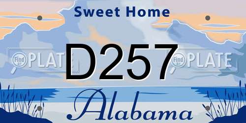 D257 Alabama License Plate