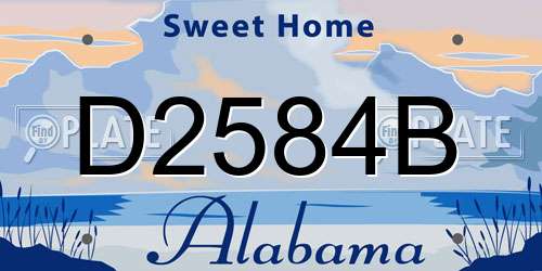 D2584B Alabama License Plate
