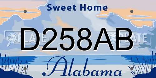D258AB Alabama License Plate