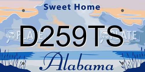 D259TS Alabama License Plate