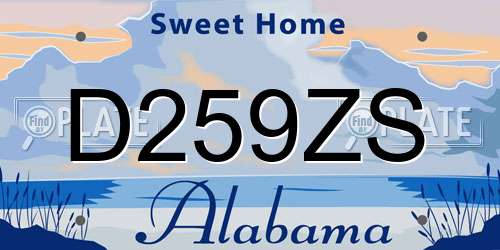 D259ZS Alabama License Plate