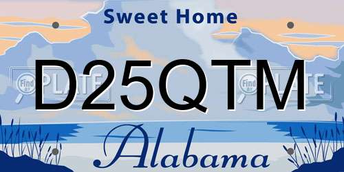 D25QTM Alabama License Plate