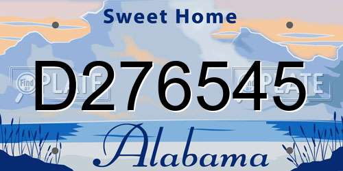 D276545 Alabama License Plate