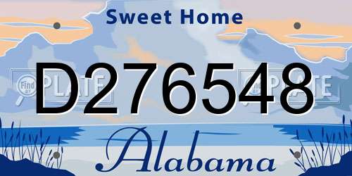 D276548 Alabama License Plate