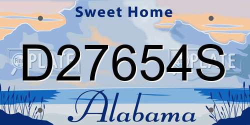 D27654S Alabama License Plate