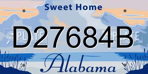 D27684B Alabama License Plate