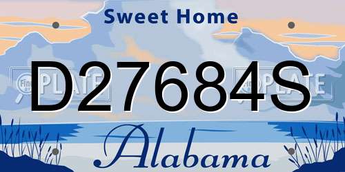 D27684S Alabama License Plate