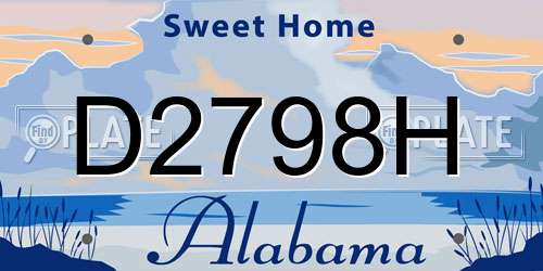 D2798H Alabama License Plate