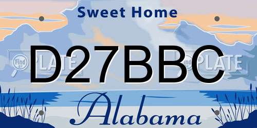 D27BBC Alabama License Plate