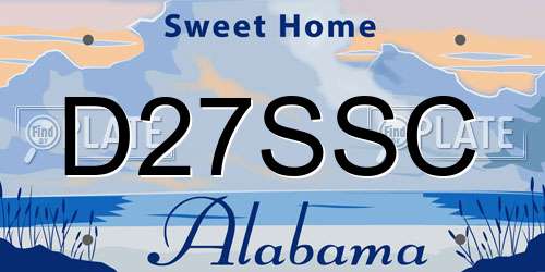 D27SSC Alabama License Plate