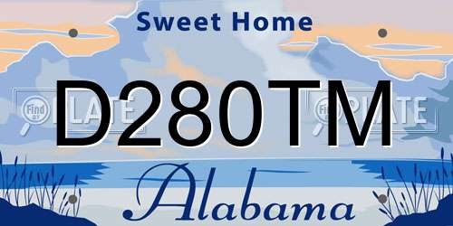 D280TM Alabama License Plate