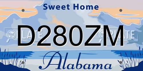 D280ZM Alabama License Plate