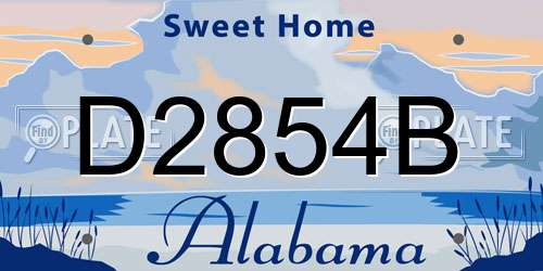 D2854B Alabama License Plate