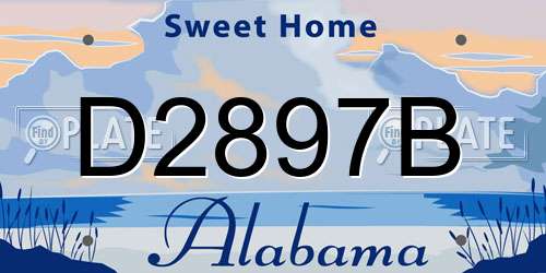 D2897B Alabama License Plate