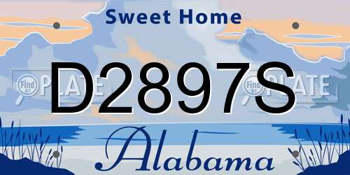 D2897S Alabama License Plate