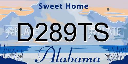 D289TS Alabama License Plate
