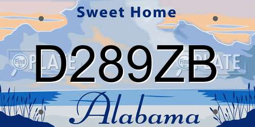D289ZB Alabama License Plate